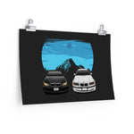 CoMorgan Scott | 2007 Gun metal grey 328i BMW  1999 White 323i BMW | Poster
