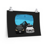 CoMorgan Scott | 2007 Gun metal grey 328i BMW  1999 White 323i BMW | Poster