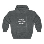 euro custom print unisex hoodie dark heather grey