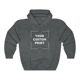 euro custom print unisex hoodie dark heather grey
