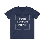 usdm custom print for men v-neck t-shirt navy