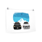 CoMorgan Scott | 2007 Gun metal grey 328i BMW  1999 White 323i BMW | Poster