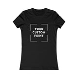 euro custom print t-shirt for women black