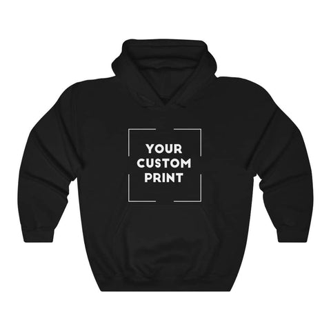 custom print unisex hoodie black