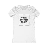 euro custom print for women fitted t-shirt white
