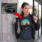 Acura custom print unisex t-shirt mockup navy