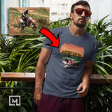 motorbikes custom print for men fitted t-shirt mockup navy
