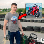 motorbikes custom print for men fitted t-shirt mockup sport grey