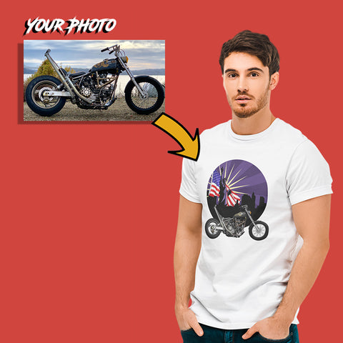 motorbikes custom print for men fitted t-shirt