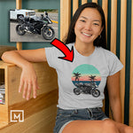 motorbikes custom print women fitted t-shirt  mockup athletic heather