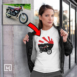 motorbikes custom print women fitted t-shirt  mockup white