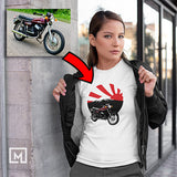 motorbikes custom print women fitted t-shirt  mockup white