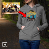 motorbike custom print unisex hoodie mockup dark heather