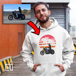 motorbike custom print unisex hoodie mockup white
