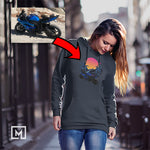 motorbike custom print unisex hoodie mockup navy