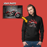 motorbike custom print unisex hoodie