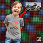 motorbikes custom print for kids unisex t-shirt mockup sport grey