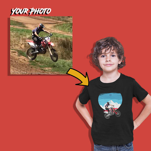 motorbikes custom print for kids unisex t-shirt
