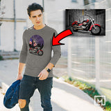 motorbikes custom print unisex long sleeves mockup dark heather