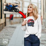 motorbikes custom print unisex long sleeves mockup white