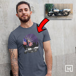 motorbikes custom print unisex t-shirt mockup navy