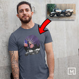 motorbikes custom print unisex t-shirt mockup navy
