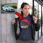 bmw custom print unisex t-shirt navy mockup