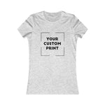 custom print for women fitted t-shirt athletic grey