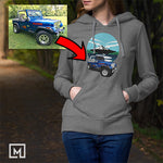 classic cars custom print hoodie unisex mockup dark heather