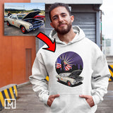 classic cars custom print hoodie unisex mockup white