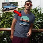 classic cars custom print t-shirt for men mockup navy