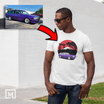 classic cars custom print t-shirt for men mockup white