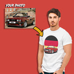 classic cars custom print t-shirt for men mockup