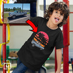 classic cars custom print unisex t-shirt for kids mockup black