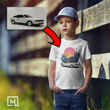 classic cars custom print unisex t-shirt for kids mockup white