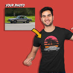 classic cars custom print unisex t-shirt mockup