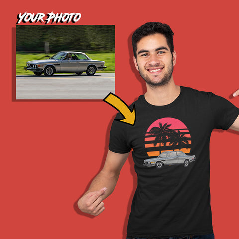 classic cars custom print unisex t-shirt mockup