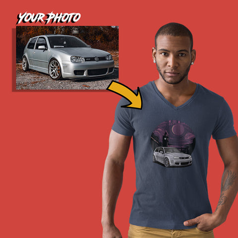 custom print for men v-neck t-shirt