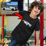 custom print unisex kids t shirt mockup black