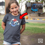 custom print unisex kids t shirt mockup navy