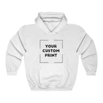 custom print unisex hoodie white