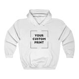 custom print unisex hoodie white