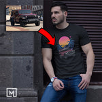 euro custom print fitted t-shirt for men mockup black
