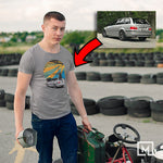 euro custom print fitted t-shirt for men mockup sport grey