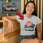 euro custom print t-shirt for women mockup athletic heather