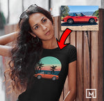 euro custom print t-shirt for women mockup black