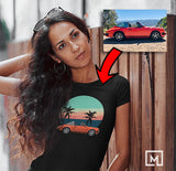 euro custom print t-shirt for women mockup black