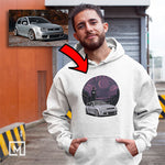 euro custom print unisex hoodie mockup white