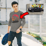 euro custom print unisex long sleeves mockup dark heather