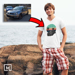 euro custom print v-neck t-shirt mockup white